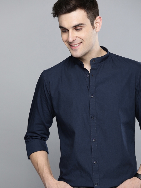

Mast & Harbour Men Navy Blue Regular Fit Solid Casual Shirt