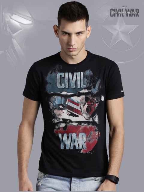 

Kook N Keech Marvel Black Printed T-shirt
