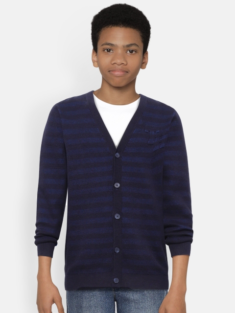 

Tommy Hilfiger Boys Navy Blue Self-Striped Cardigan