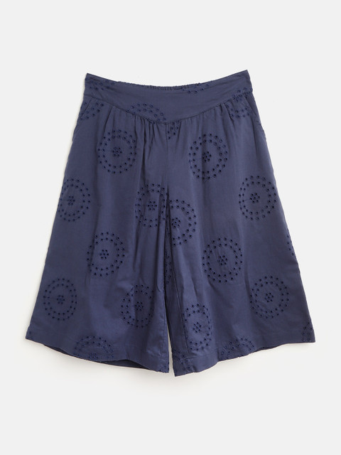 

Tommy Hilfiger Girls Navy Embroidered Culottes, Navy blue