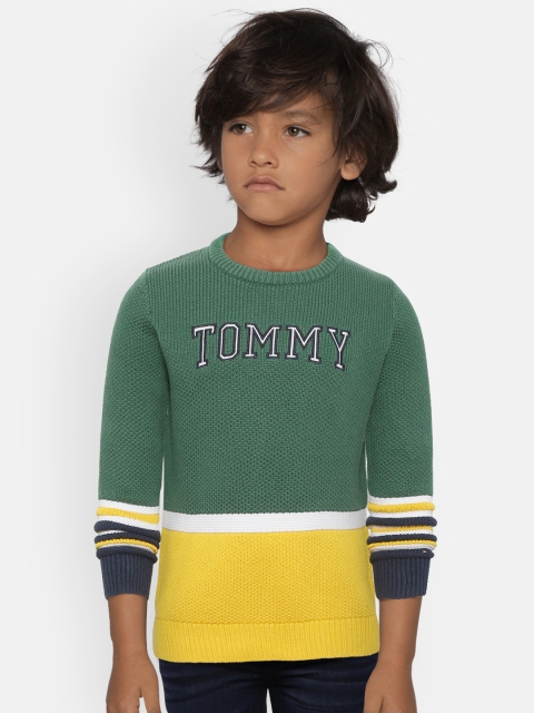 

Tommy Hilfiger Boys Green & Yellow Colourblocked Sweater