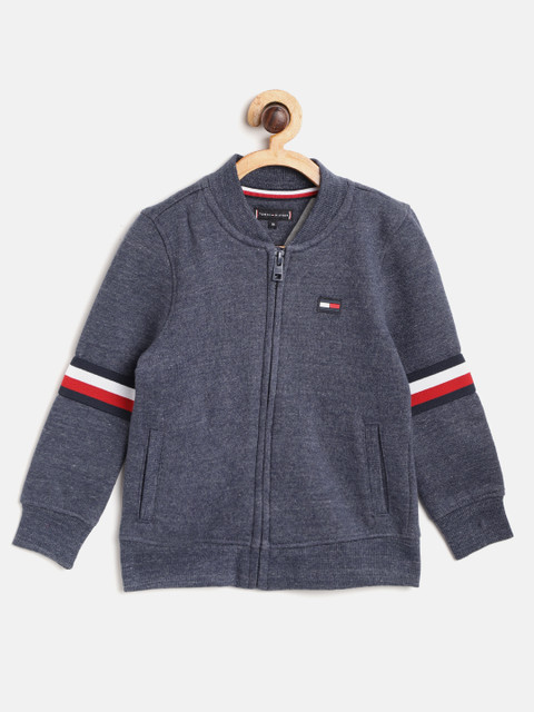 

Tommy Hilfiger Boys Navy Blue Solid Front-Open Sweatshirt