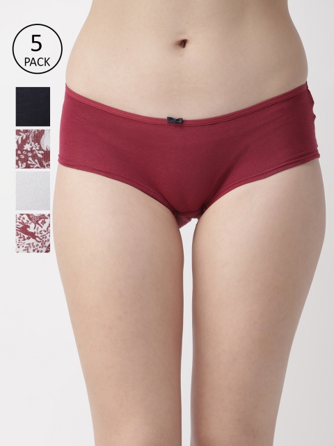 

Marks & Spencer Women Pack of 5 Basic Briefs T614202S, Maroon