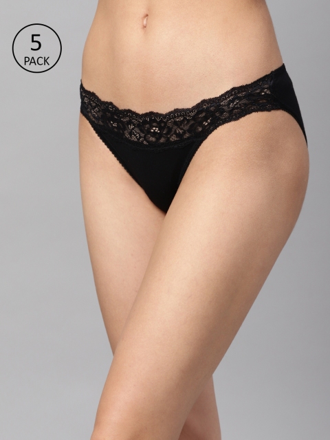 

Marks & Spencer Women Pack of 5 Black Lace Bikini Briefs T614521