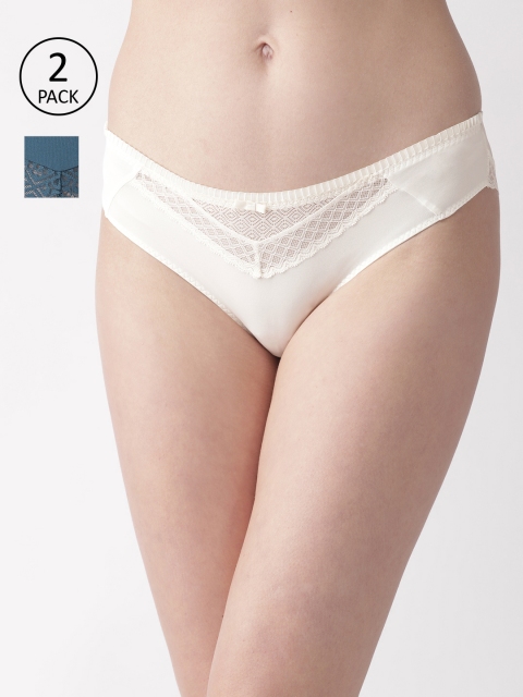 

Marks & Spencer Women Pack of 2 Solid Bikini Briefs T818083, Teal