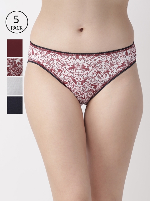 

Marks & Spencer Women Pack of 5 Basic Briefs T611901I, Maroon