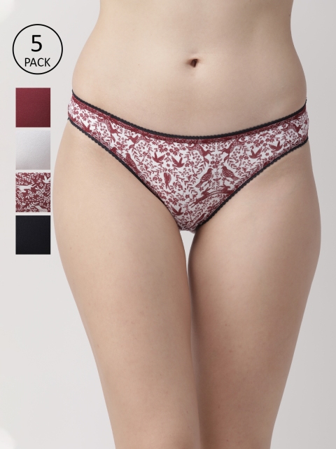 

Marks & Spencer Women Pack of 5 Basic Briefs T611902I, Maroon