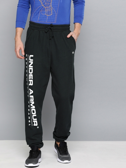 

UNDER ARMOUR Men Black Solid Performance Originators Fleece Logo Joggers
