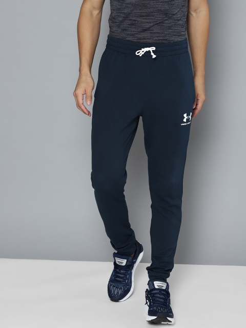 

UNDER ARMOUR Men Navy Blue Sportstyle Terry Solid Joggers