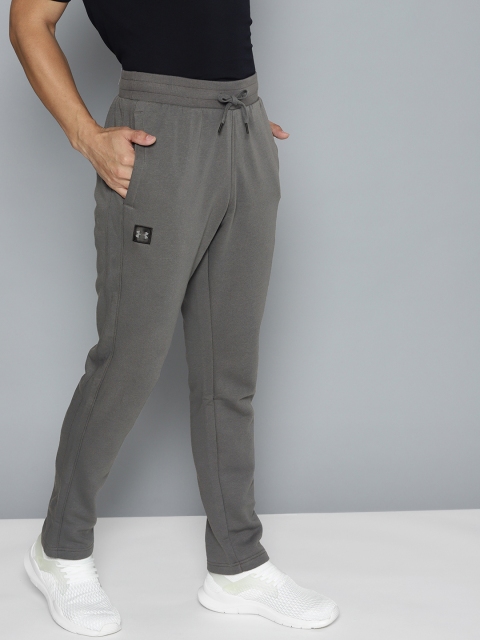 

UNDER ARMOUR Men Charcoal Grey Rival Fleece Solid Track Pants