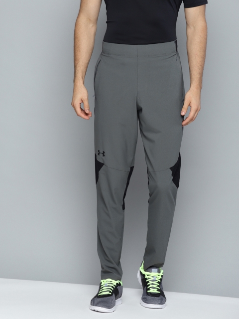 

UNDER ARMOUR Men Charcoal Grey Vanish Woven Solid Trackpants