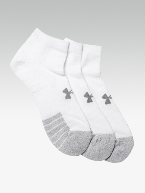 

UNDER ARMOUR Pack of 3 White & Grey Patterned HeatGear Tech No Show Socks