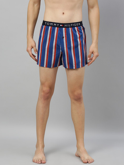 

Tommy Hilfiger Men Blue & White Striped Pure Cotton Boxers A9AB2112
