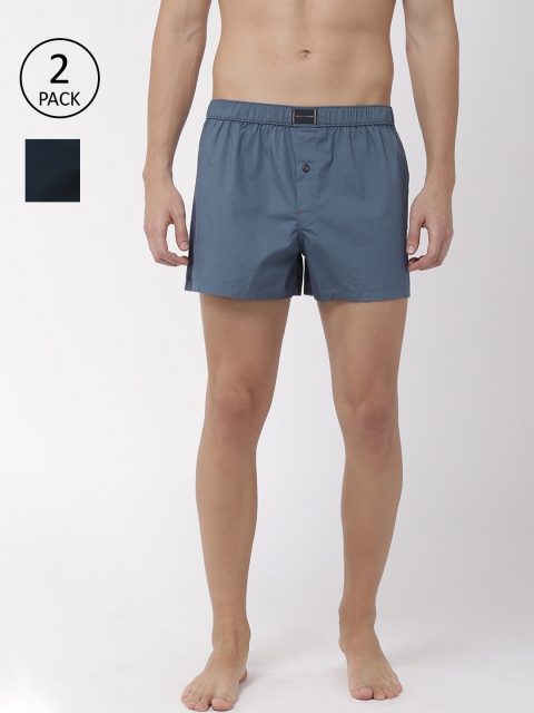 

Tommy Hilfiger Men Pack of 2 Pure Cotton Boxers A9AB2109, Blue