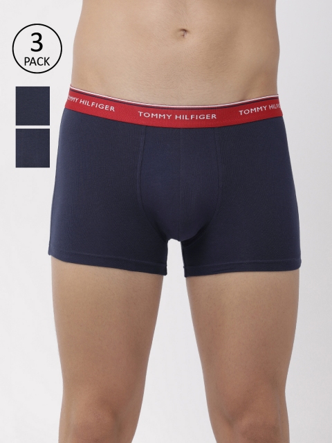 

Tommy Hilfiger Men Pack of 3 Solid Trunks A9AB4175, Navy blue