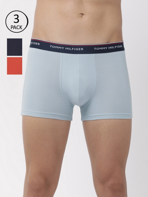 

Tommy Hilfiger Men Pack of 3 Solid Trunks A9AB4142, Blue