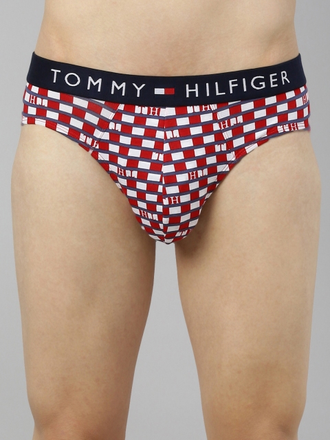 

Tommy Hilfiger Men Red & White Checked Briefs A9AB1116