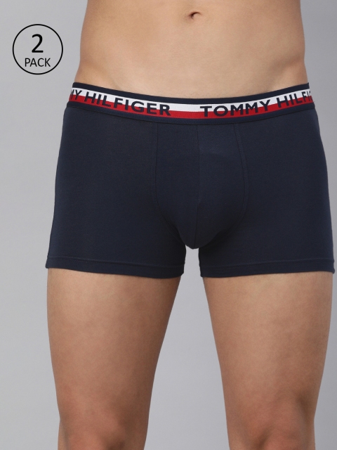 

Tommy Hilfiger Men Pack of 2 Navy Blue Solid Trunks A9AB4121