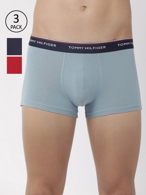 

Tommy Hilfiger Men Pack of 3 Solid Trunks A9AB4139, Blue