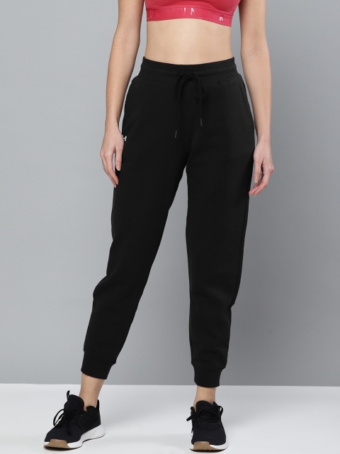 

UNDER ARMOUR Women Black Rival Fleece Solid Joggers