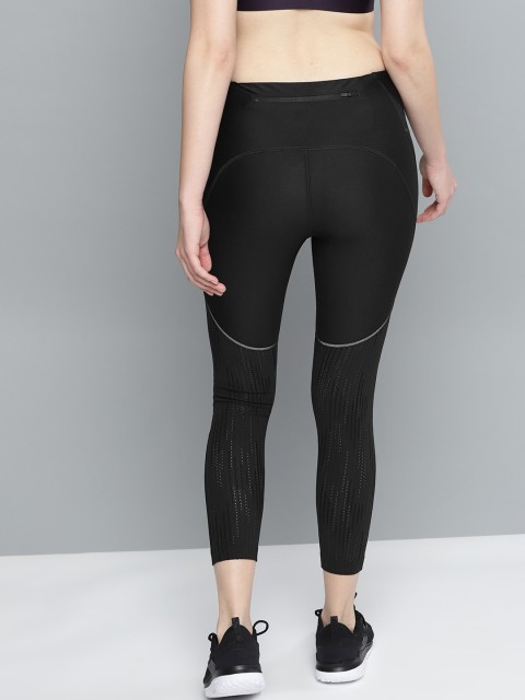 

UNDER ARMOUR Women Black Armour Fly Fast Glare Raised Thread Crop Tights
