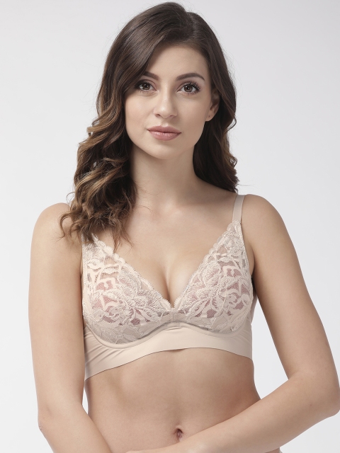 

Marks & Spencer Beige Lace Underwired Non Padded Plunge Bra T332005ALMOND