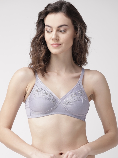 

Marks & Spencer Lavender Embroidered Non-Wired Non Padded Everyday Bra