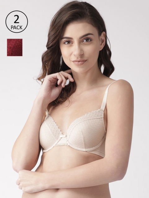 

Marks & Spencer Pack of 2 Lace Everyday Bra T818083F, Maroon