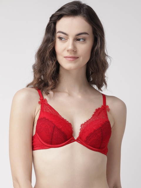 

Marks & Spencer Red Lace Underwired Lightly Padded Plunge Bra