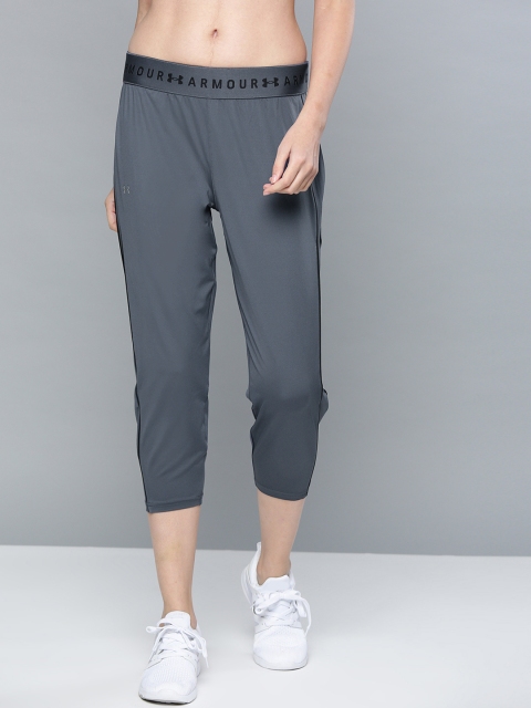 

UNDER ARMOUR Women Charcoal Grey Armour Sport Crop Capris