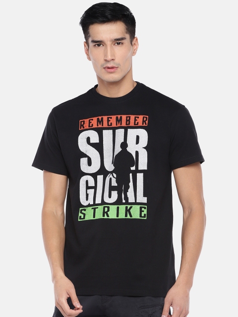 

Globus Men Black Printed Round Neck T-shirt