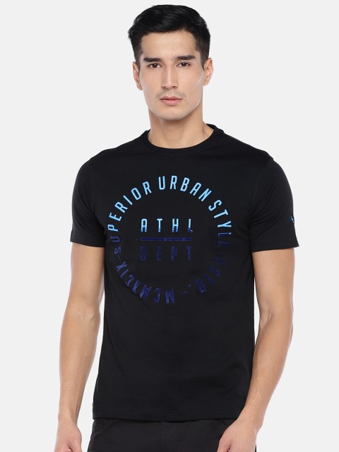 

Globus Men Black Printed Round Neck T-shirt