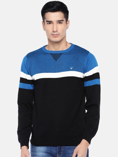 

Globus Men Blue & Black Colourblocked Pullover Sweater