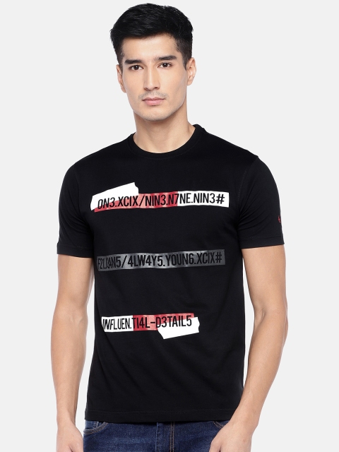 

Globus Men Black Printed Round Neck T-shirt