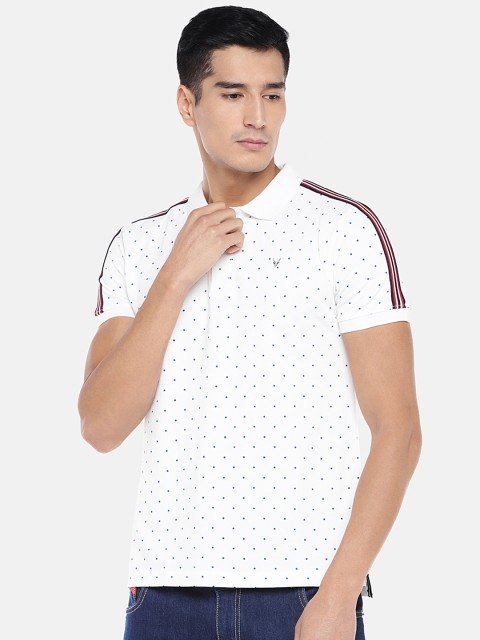 

Globus Men White Printed Polo Collar T-shirt