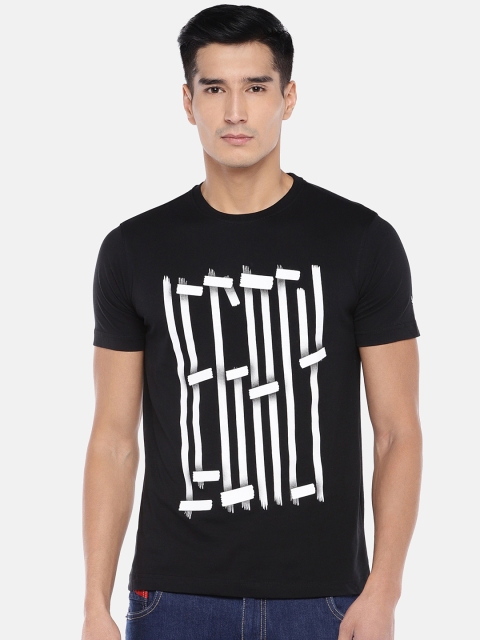 

Globus Men Black & White Printed Round Neck T-shirt