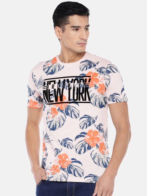 

Globus Men Pink Printed Round Neck T-shirt