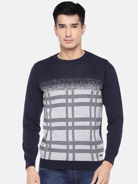 

Globus Men Navy Blue Printed Round Neck T-shirt