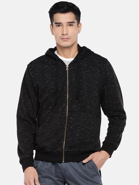

Globus Men Black Solid Hooded Sweatshirt