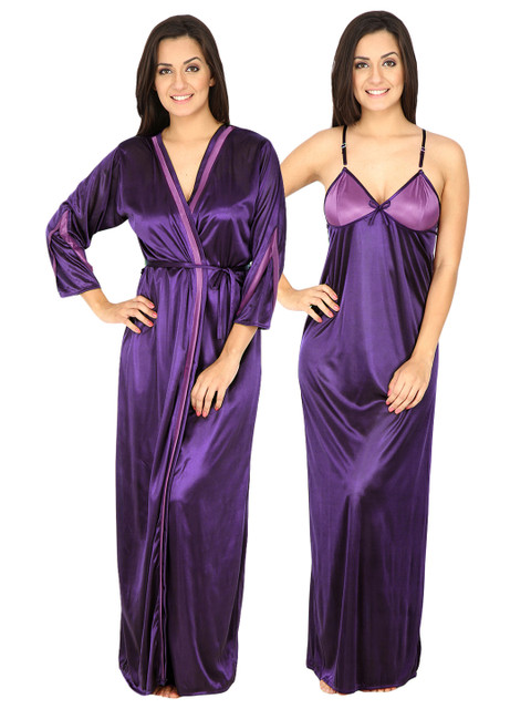 

Secret Wish Purple Maxi Nightdress with Robe HC-2P-127