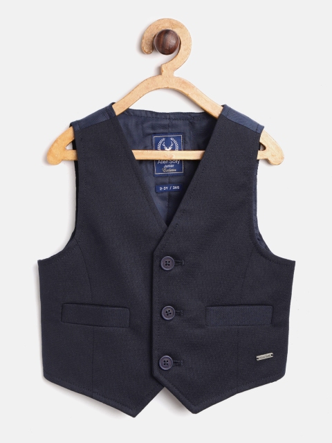 

Allen Solly Junior Boys Navy Blue Solid Waistcoat
