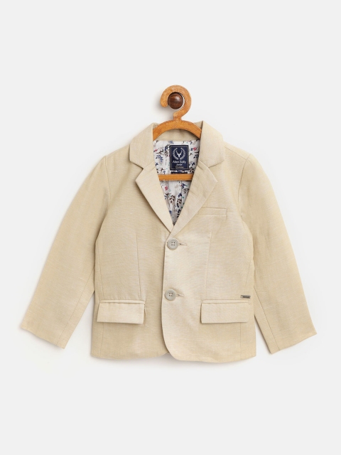 

Allen Solly Junior Boys Beige Solid Single-Breasted Blazer
