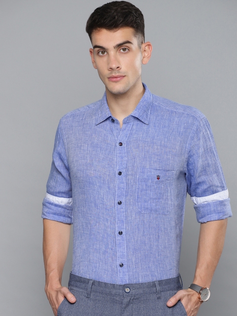 

Louis Philippe Sport Men Blue Slim Fit Solid Linen Smart Casual Shirt