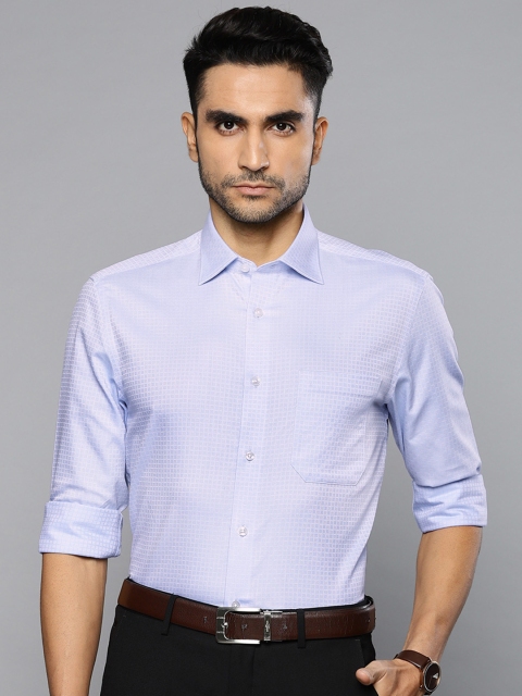 

Louis Philippe Men Blue Regular Fit Checked Formal Shirt