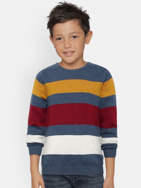 

Allen Solly Junior Boys Multicoloured Striped Sweater, Multi