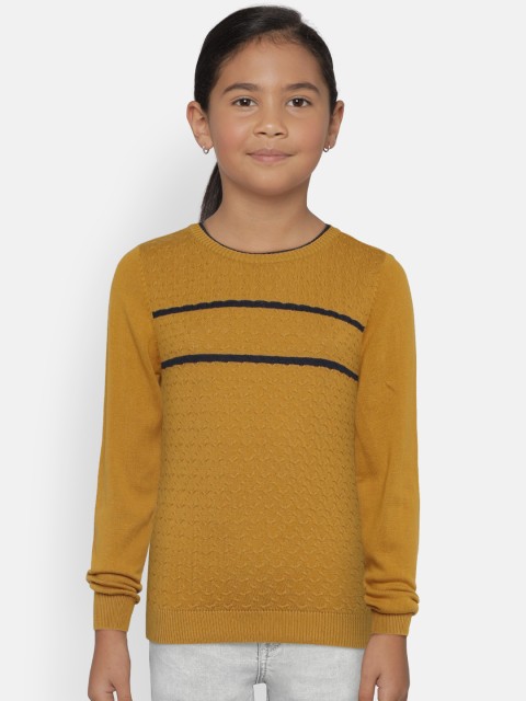 

Allen Solly Junior Girls Mustard Yellow Solid Pullover