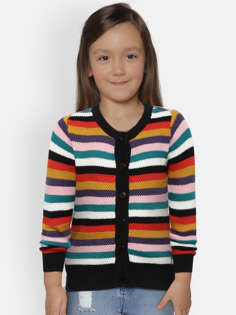 

Allen Solly Junior Girls Multicoloured Striped Cardigan Sweater, Multi