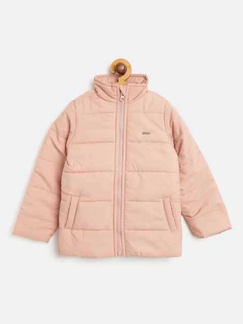 

Allen Solly Junior Girls Peach-Coloured Solid Padded Jacket