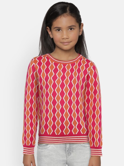 

Allen Solly Junior Girls Pink & Orange Self Design Sweater