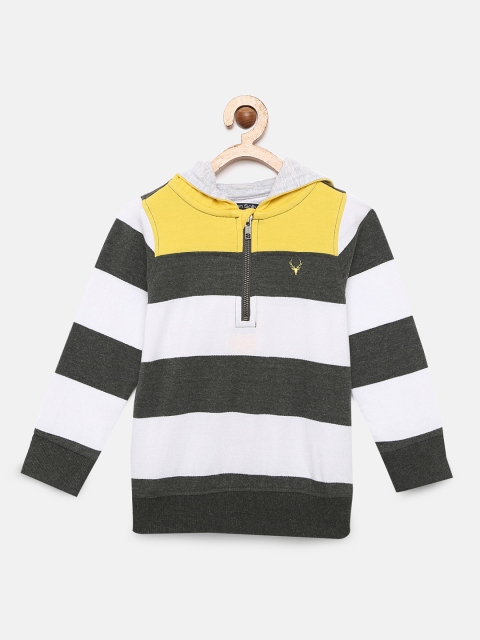 

Allen Solly Junior Boys White & Grey Striped Hooded Sweatshirt